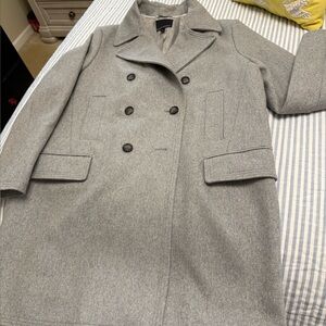 Banana Republic Light Gray Double-Breasted Wool Peacoat